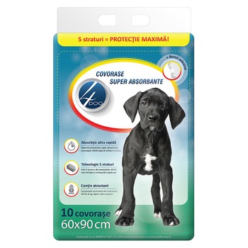 Covoras absorbant 4Dog, 60x90 cm, 10 buc Covoras absorbant 4Dog, 60x90 cm, 10 buc
