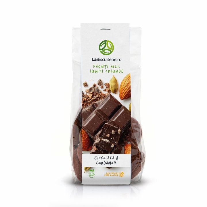 Biscuiti Vegani Fara GLUTEN si Fara Zahar Adaugat, cu Ciocolata si Cardamom