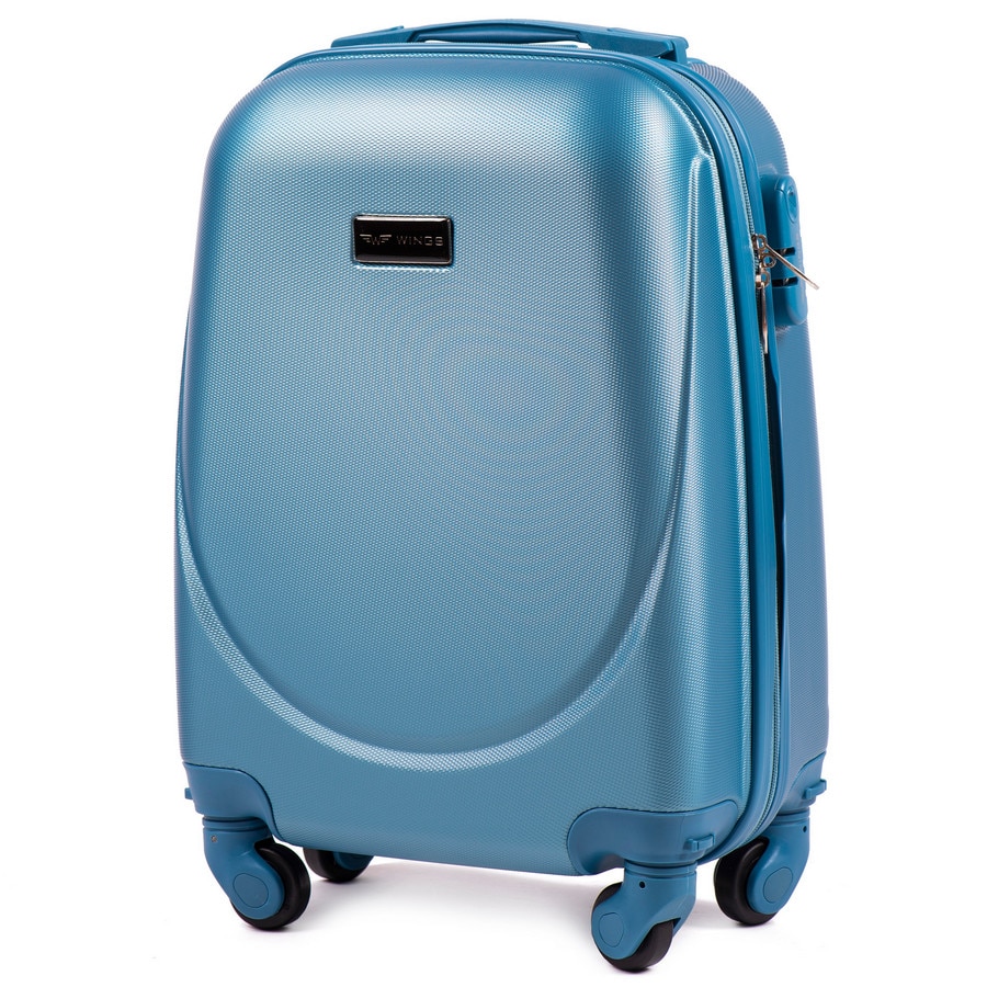 Troler Cabina, WINGS, GOOSE, ABS, 4 Roti, Detasabile, 51 cm, Albastru