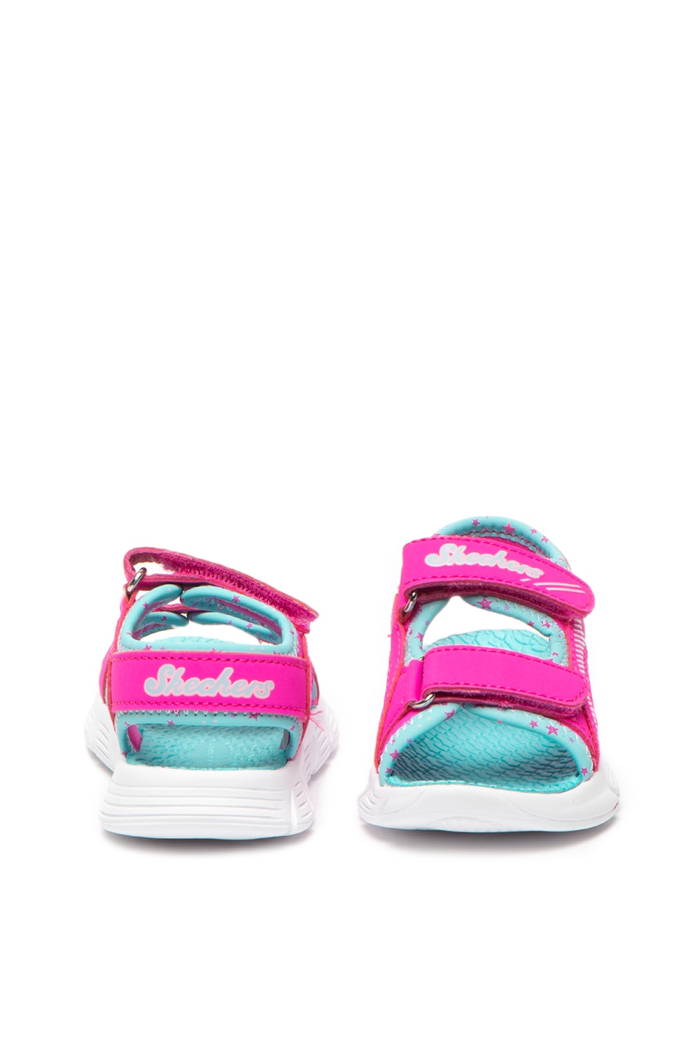 Skechers, Sandale cu velcro C-Flex Star Zoom, Roz/Albastru, 21 EU
