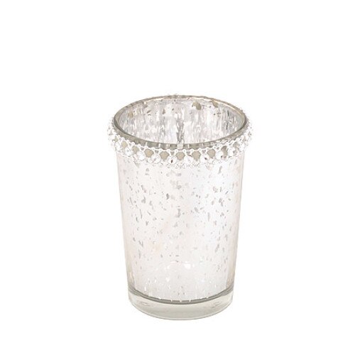 Suport lumanare, pahar cu cristale, YB0304, Sticla 8.5cm