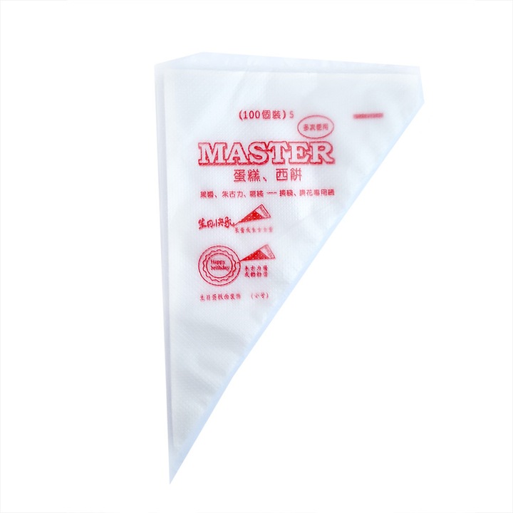 Комплект сладкарски пошове за еднократна употреба, 100 броя, Полиетилен, Размер S
