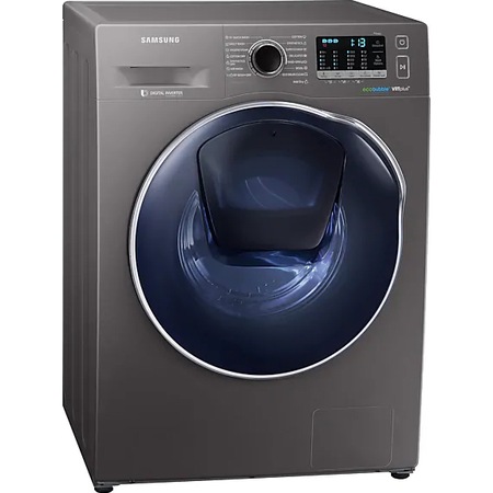 Masina de spalat Slim cu uscator Samsung WD80K52E0ZX/LE, 8 Kg spalare/5kg uscare, 1200 rpm, AddWash, Air Wash, Eco Bubble, Motor Digital Inverter, Clasa B, Inox