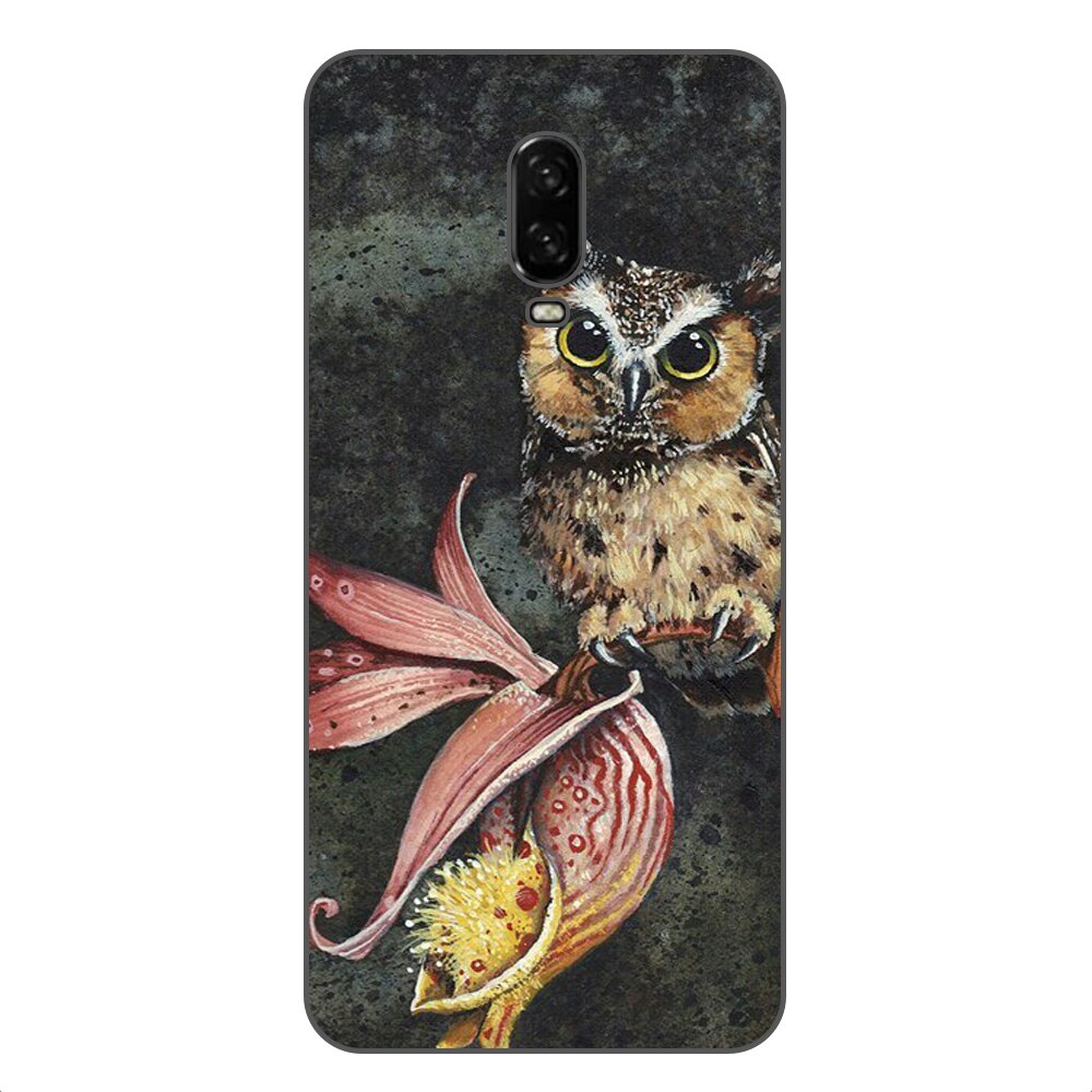 Husa OnePlus 6T Silicon Gel Tpu Model Owl Painted Multicolor