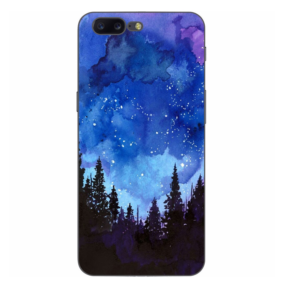 Husa OnePlus 5 Silicon Gel Tpu Model Night Forest Multicolor