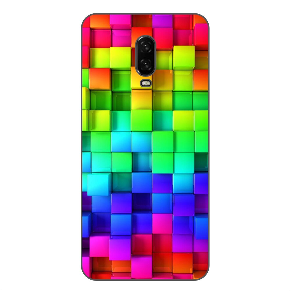 Husa OnePlus 6T Silicon Gel Tpu Model Colorful Cubes Multicolor