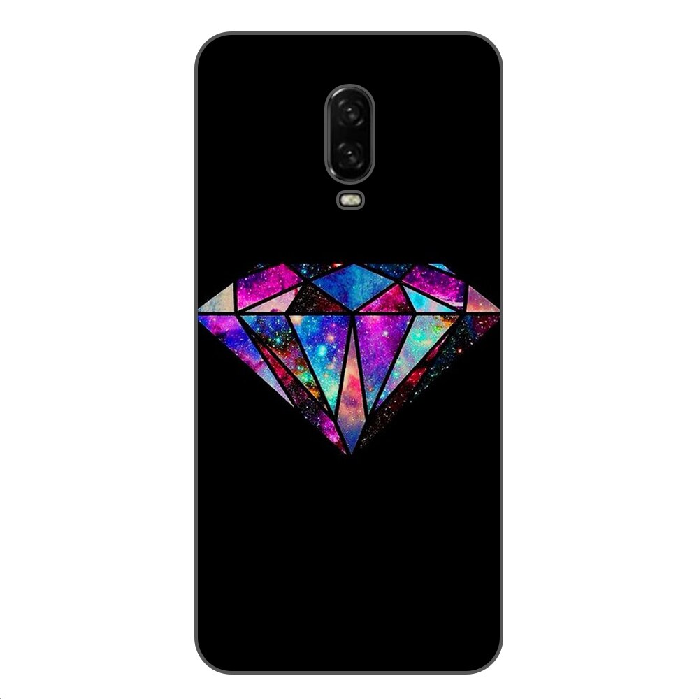 Husa OnePlus 6T Silicon Gel Tpu Model Diamond Black Multicolor