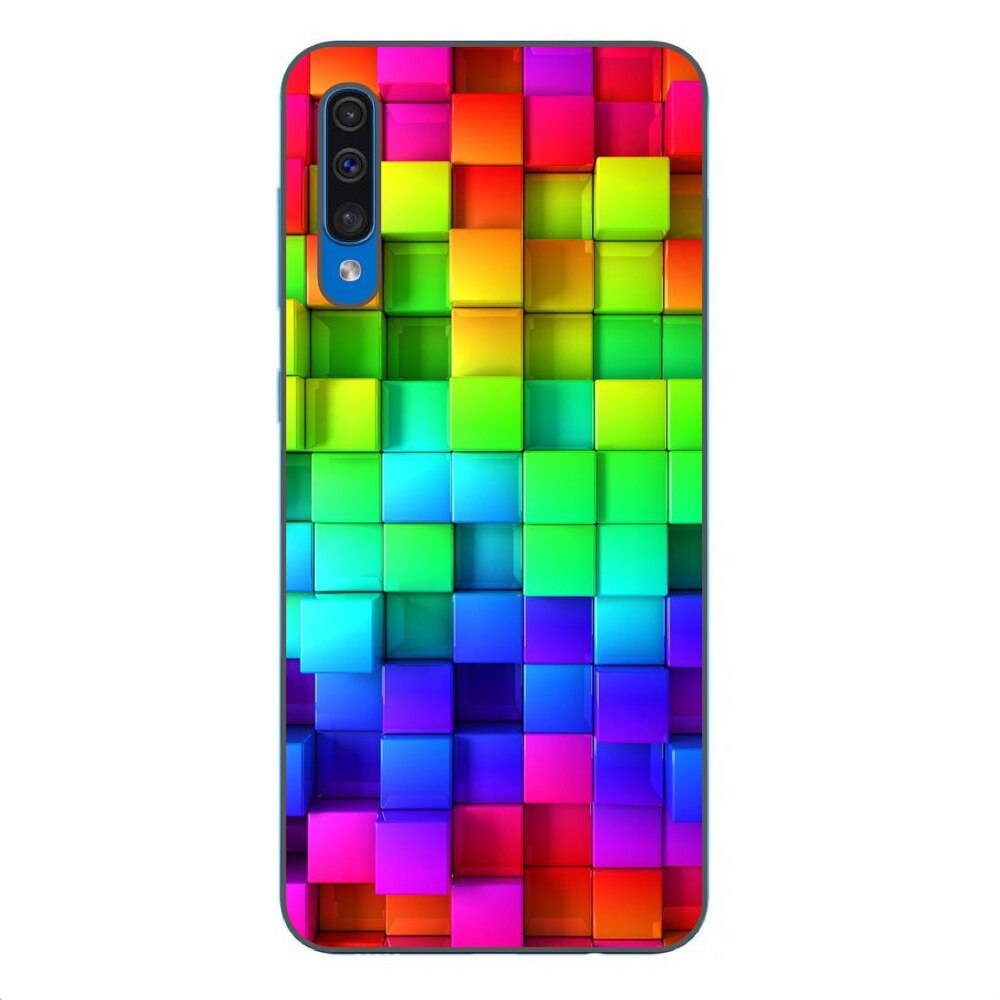 Husa Samsung Galaxy A70 Silicon Gel Tpu Model Colorful Cubes Multicolor