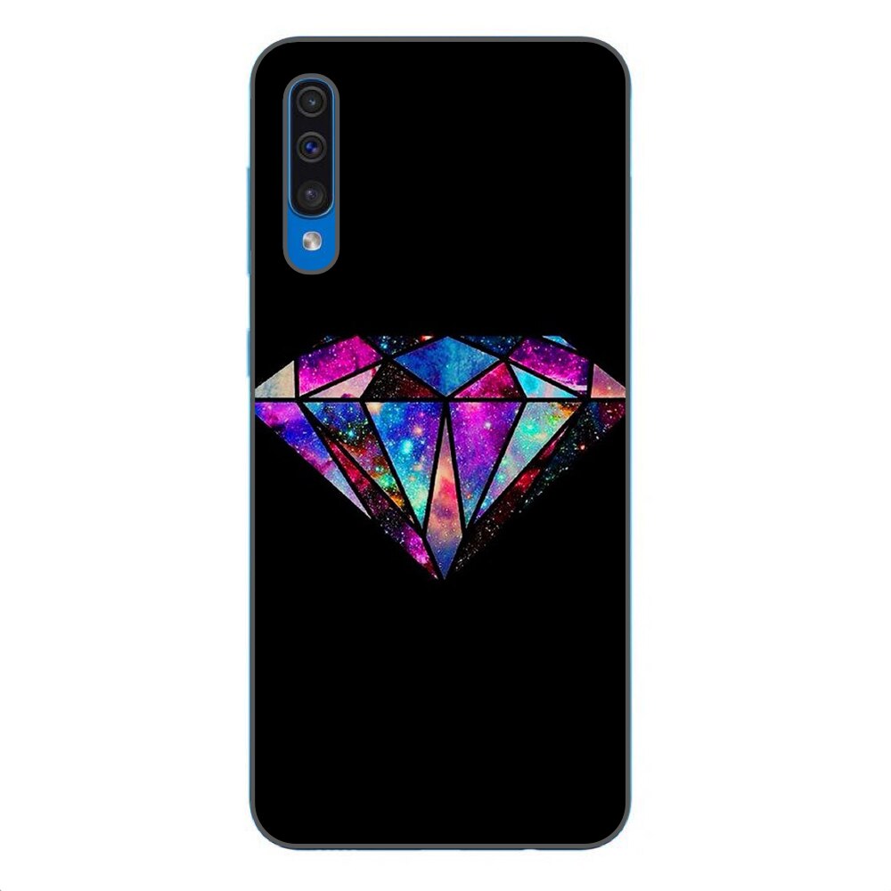 Husa Samsung Galaxy A50 Silicon Gel Tpu Model Diamond Black Multicolor