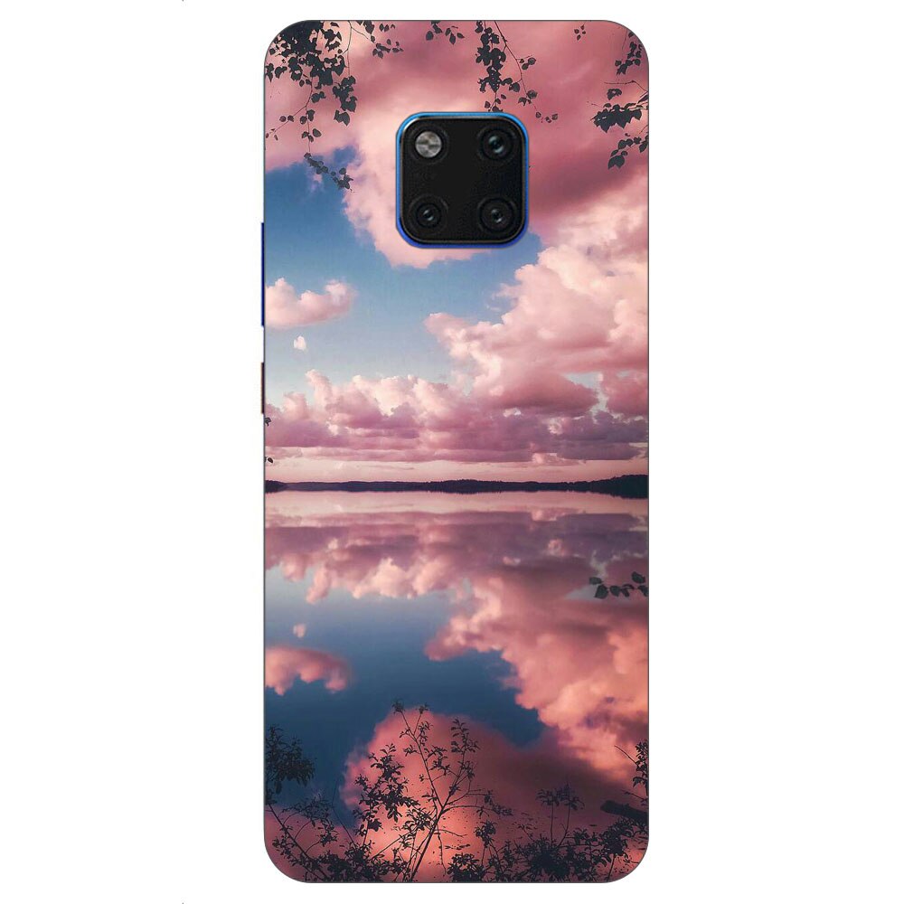 Husa Huawei Mate 20 Pro Silicon Gel Tpu Model Pink Clouds Multicolor