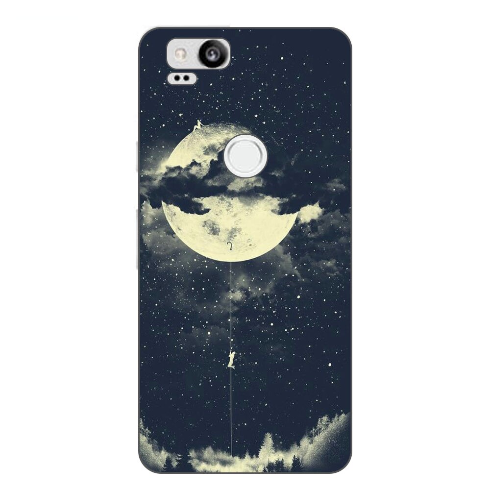 Husa Google Pixel 2 Silicon Gel Tpu Model Moon Climbing Multicolor