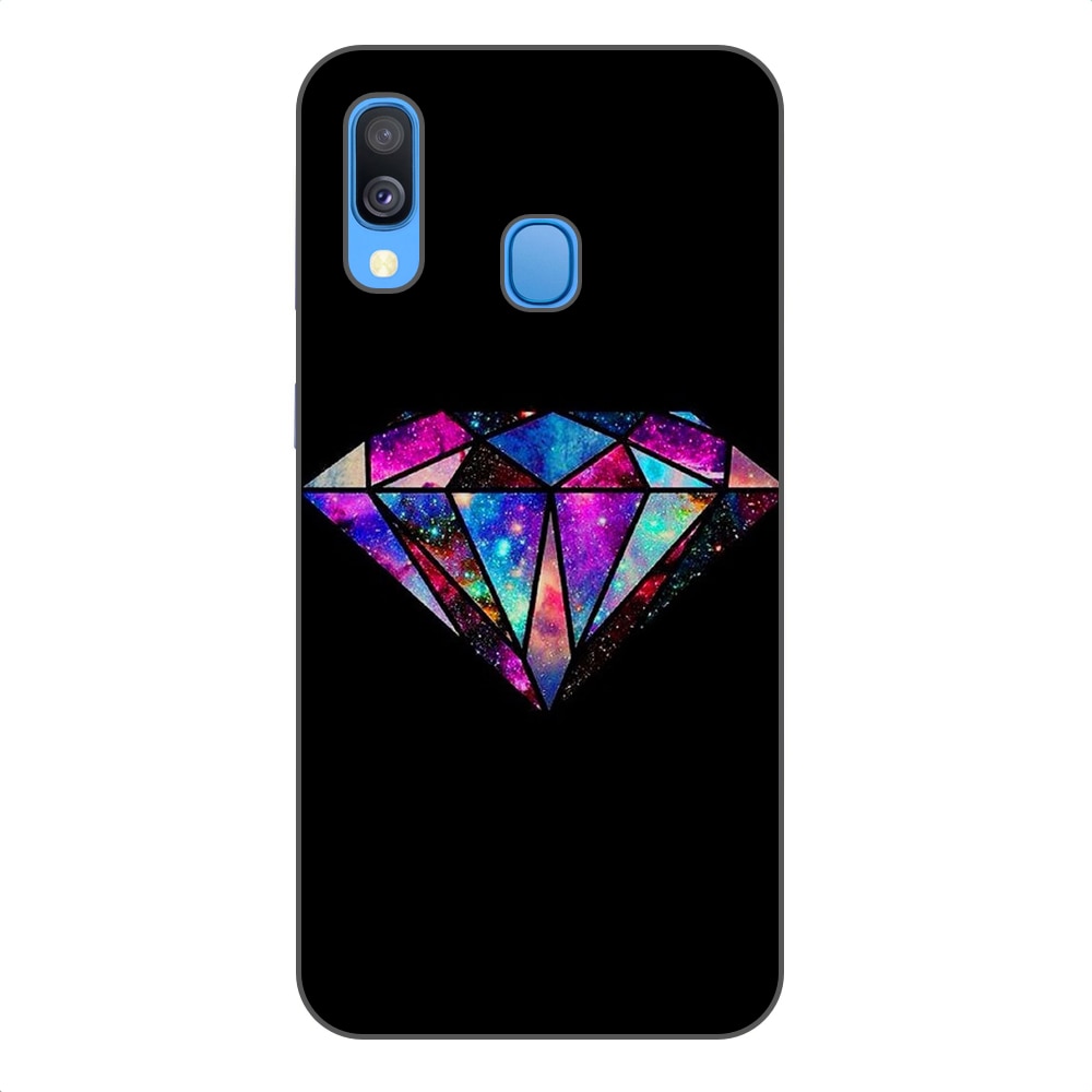Husa Samsung Galaxy A40 Silicon Gel Tpu Model Diamond Black Multicolor