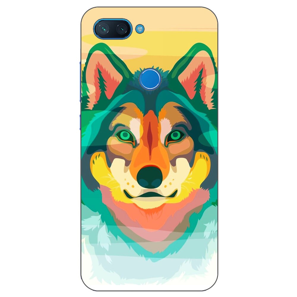 Husa Xiaomi Mi 8 Lite Silicon Gel Tpu Model Desen Lup Multicolor