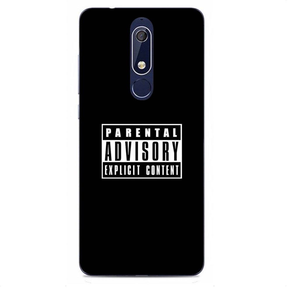 Husa Nokia 5.1 2018 Silicon Gel Tpu Model Parental Advisory Multicolor