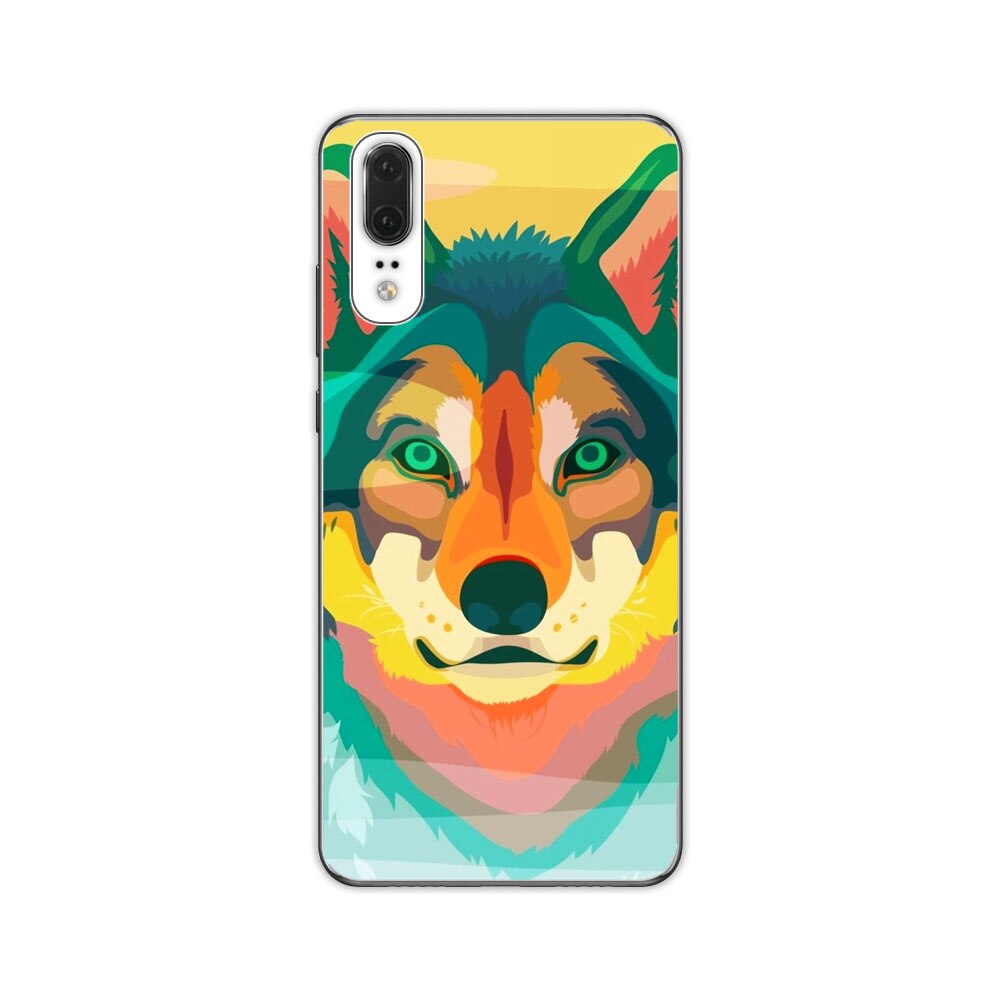 Husa Huawei P20 Silicon Gel Tpu Model Desen Lup Multicolor