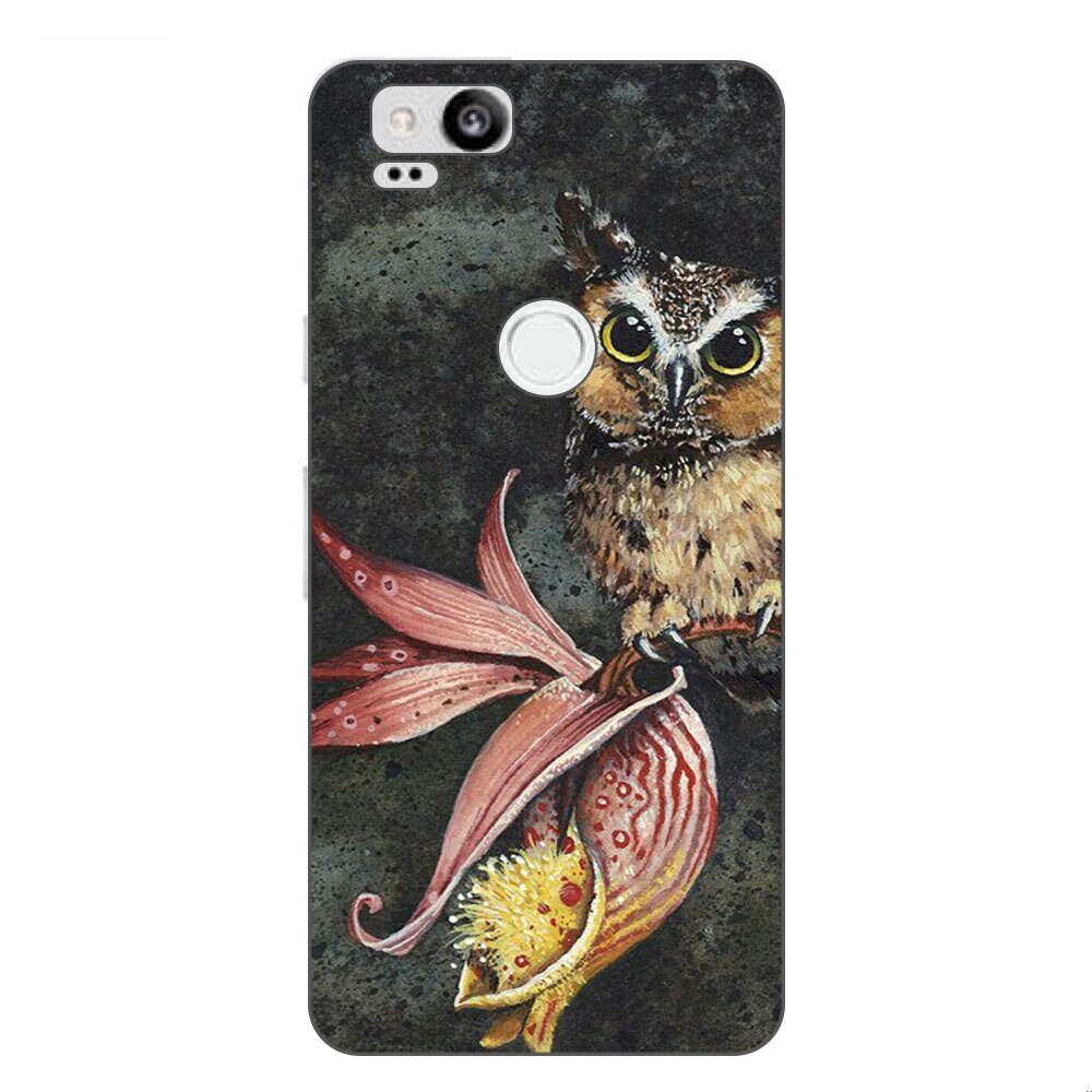 Husa Google Pixel 2 Silicon Gel Tpu Model Owl Painted Multicolor