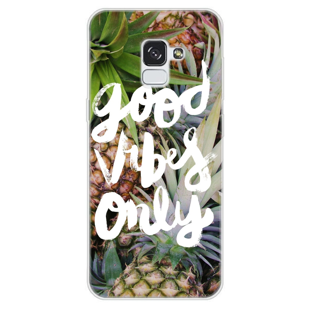 Husa Samsung Galaxy A8 2018 Silicon Gel Tpu Model Good Vibes Only Multicolor