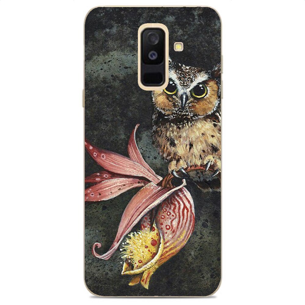 Husa Samsung Galaxy A6 Plus 2018 Silicon Gel Tpu Model Owl Painted Multicolor