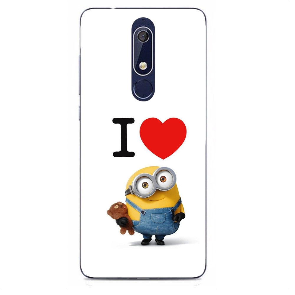 Husa Nokia 5.1 2018 Silicon Gel Tpu Model I Love Minions Multicolor