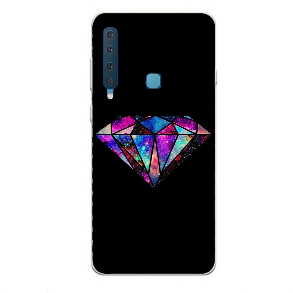 Husa Samsung Galaxy A9 2018 Silicon Gel Tpu Model Diamond Black Multicolor