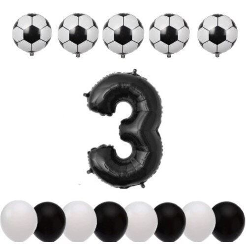Set Aniversare Tematica, 3 Ani - Fotbal- Alb/Negru