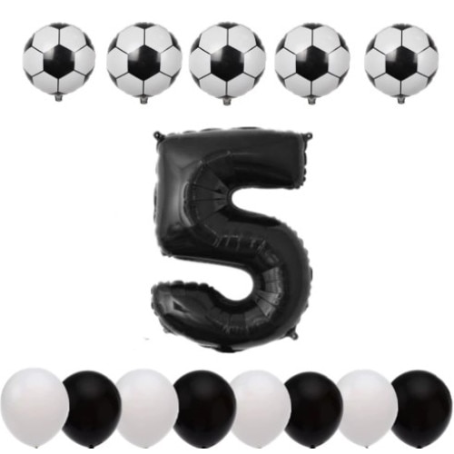 Set Aniversare Tematica, 5 Ani - Fotbal- Alb/Negru