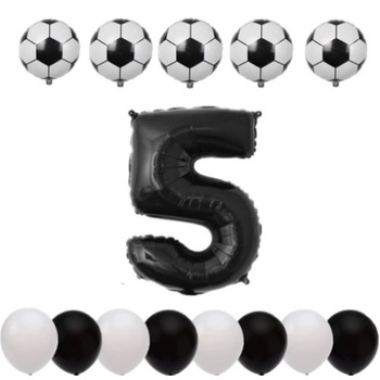 Set Aniversare Tematica, 5 Ani - Fotbal- Alb/Negru Set Aniversare Tematica, 5 Ani - Fotbal- Alb/Negru
