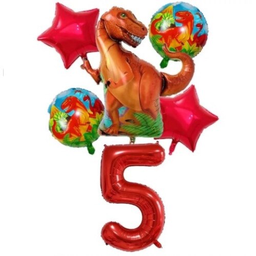 Set Aniversare Tematica, 5 Ani, Dinozaur T-Rex