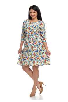 Rochie Dama cu Imprimeu Floral Multicolor Rochie Dama cu Imprimeu Floral Multicolor