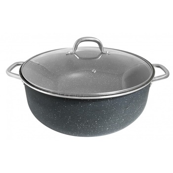 Cratita marmorata cu capac Bohmann, 15L, marmorata interior si exterior, 34cm Cratita marmorata cu capac Bohmann, 15L, marmorata interior si exterior, 34cm