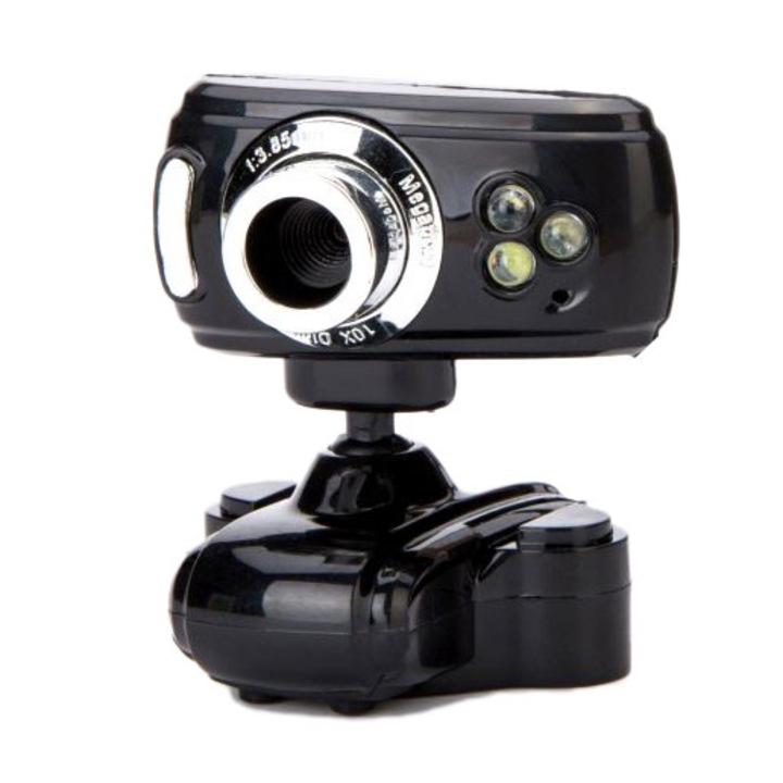 Camera Web Royal 033, cu un microfon, 3 diode, Negru