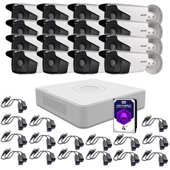 Sistem supraveghere video 16 camere 2MP interior/exterior Hikvision, FullHD + 4TB HDD + 32 mufe video Sistem supraveghere video 16 camere 2MP interior/exterior Hikvision, FullHD + 4TB HDD + 32 mufe video