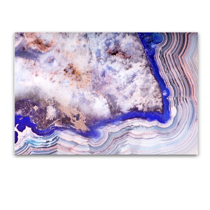 Tablou Startonight pe sticla acrilica Straturi Albastrui in Agat, luminos in intuneric, 90 cm x 60 cm