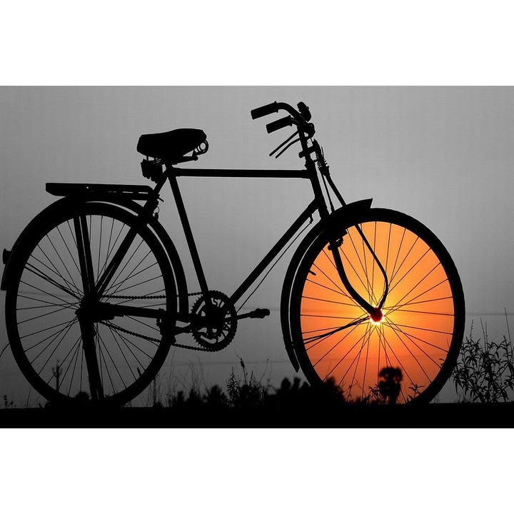 Tablou Startonight pe sticla acrilica Bicicleta, luminos in intuneric, 60 cm x 90 cm