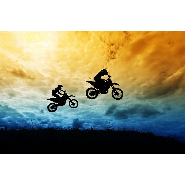 Tablou Startonight pe sticla acrilica Cursa la Apus, luminos in intuneric, 60 cm x 90 cm