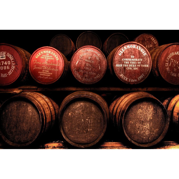 Tablou Startonight pe sticla acrilica Butoaie de Vin, luminos in intuneric, 60 cm x 90 cm