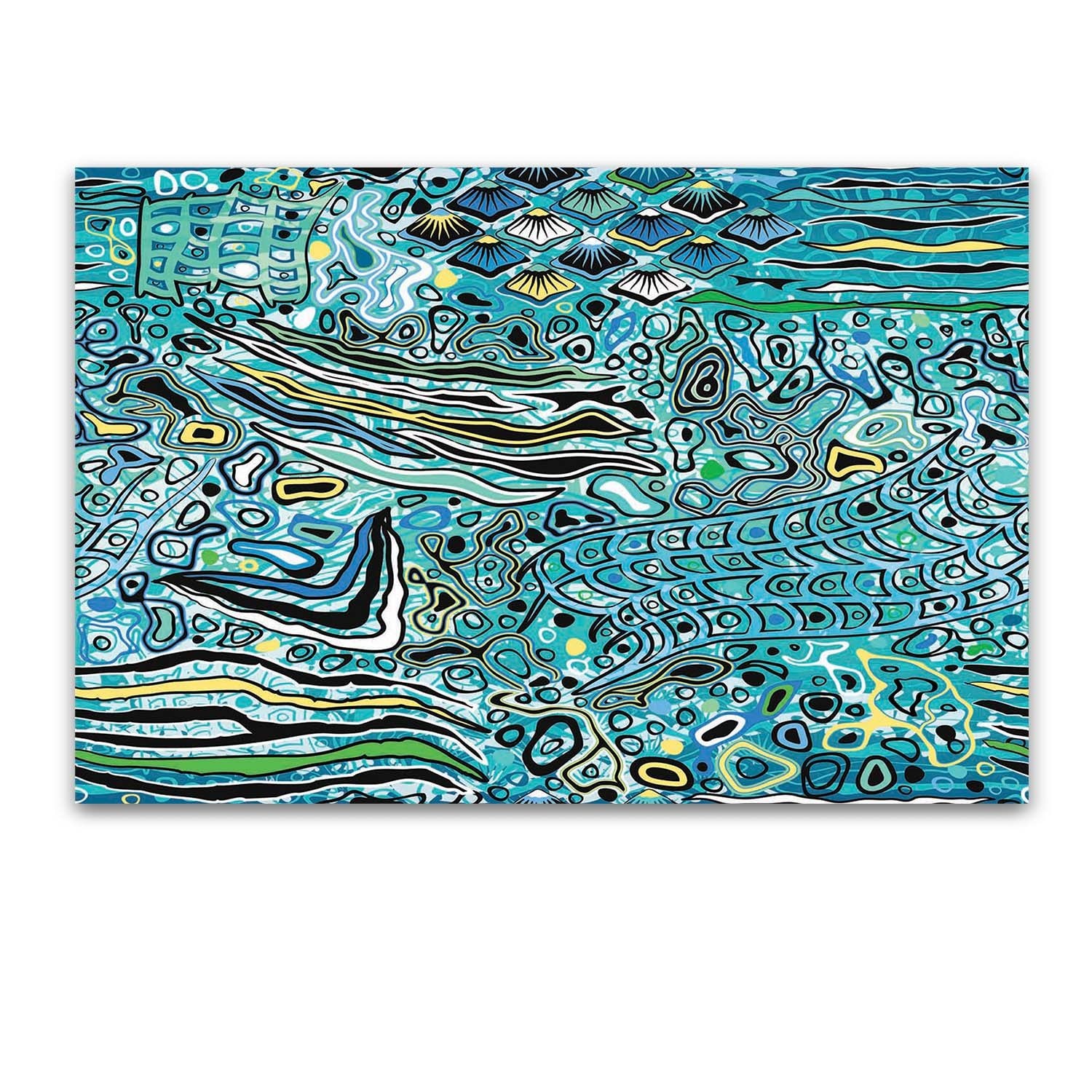 Tablou Startonight pe sticla acrilica Tipar Turcoaz, luminos in intuneric, 90 cm x 60 cm