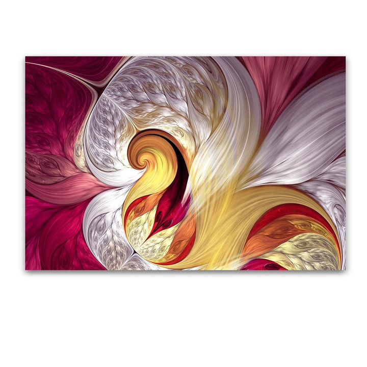 Tablou Startonight pe sticla acrilica Curburi Colorate, luminos in intuneric, 90 cm x 60 cm