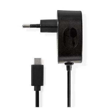 Alimentator USB-C 3.0 A cablu fix negru, NEDIS Alimentator USB-C 3.0 A cablu fix negru, NEDIS
