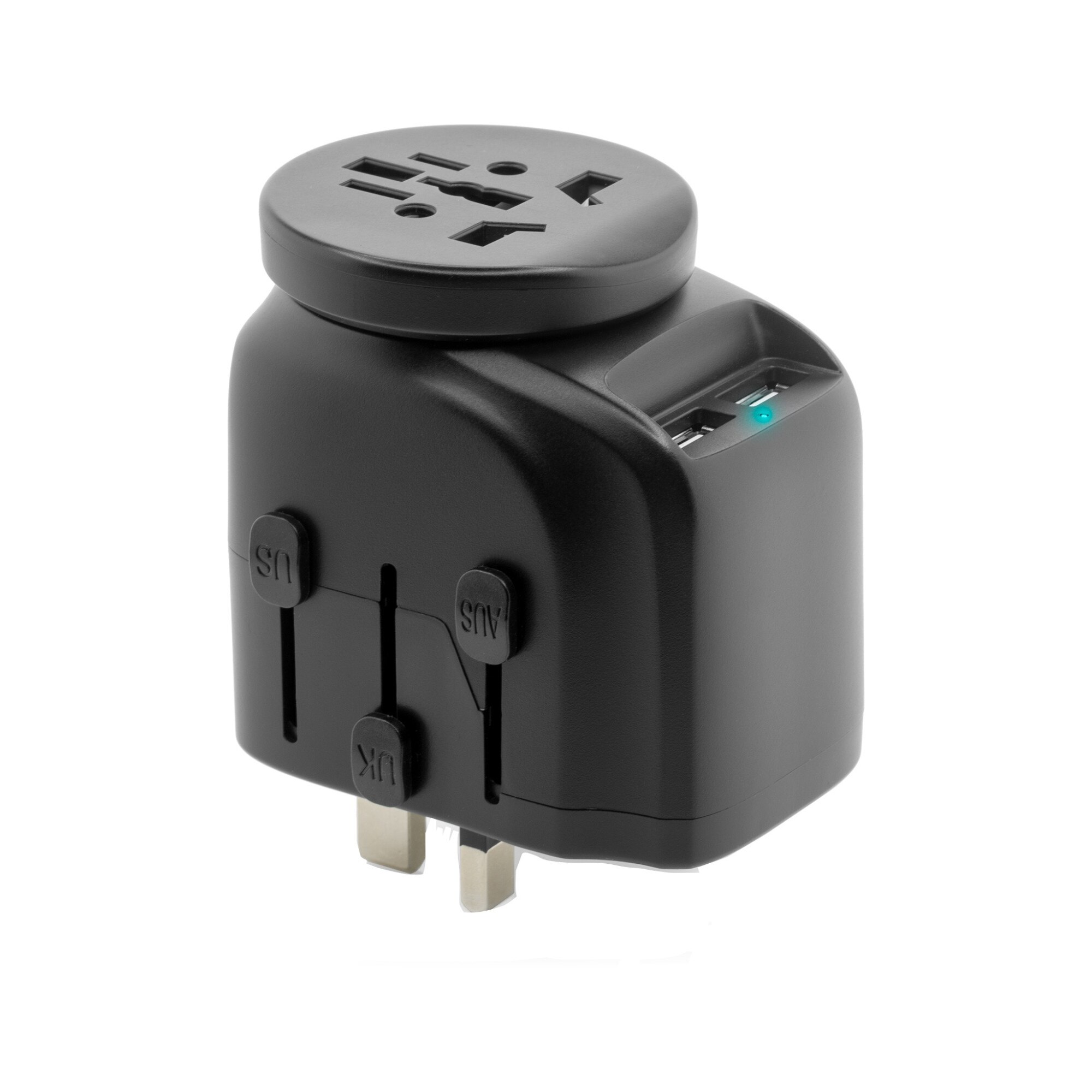 Adaptor priza Vetter Universal World Travel Adapter With Dual USB Charger 2500W Black