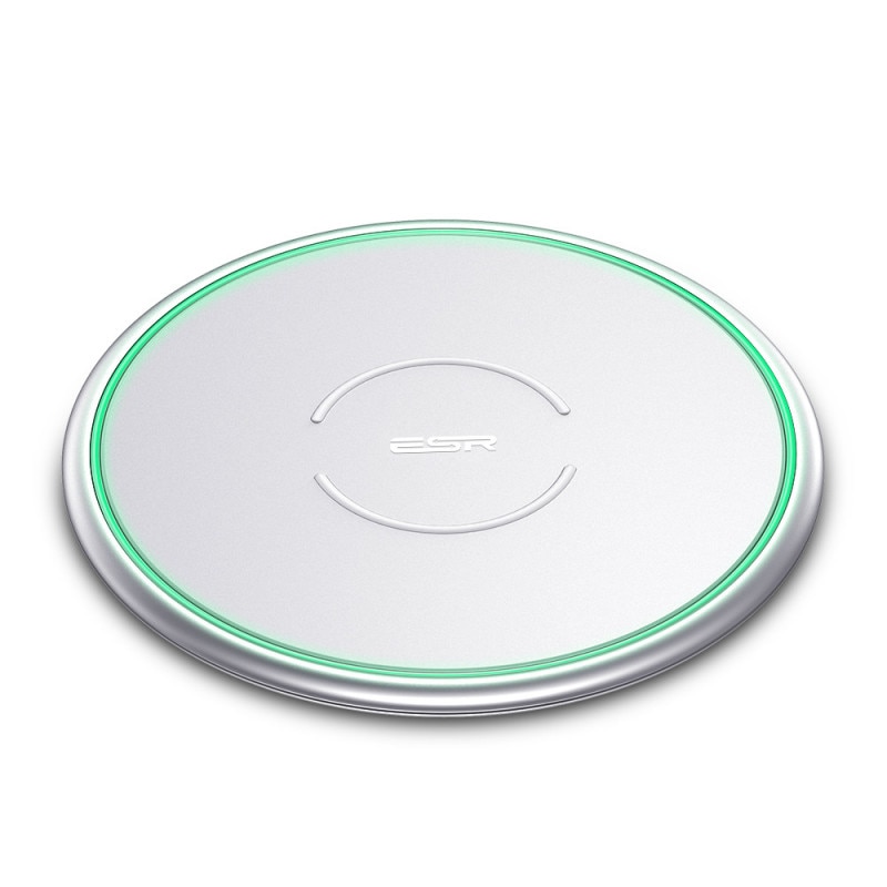 Incarcator universal ESR Tidal Metal-Frame Qi Wireless Charging, Silver