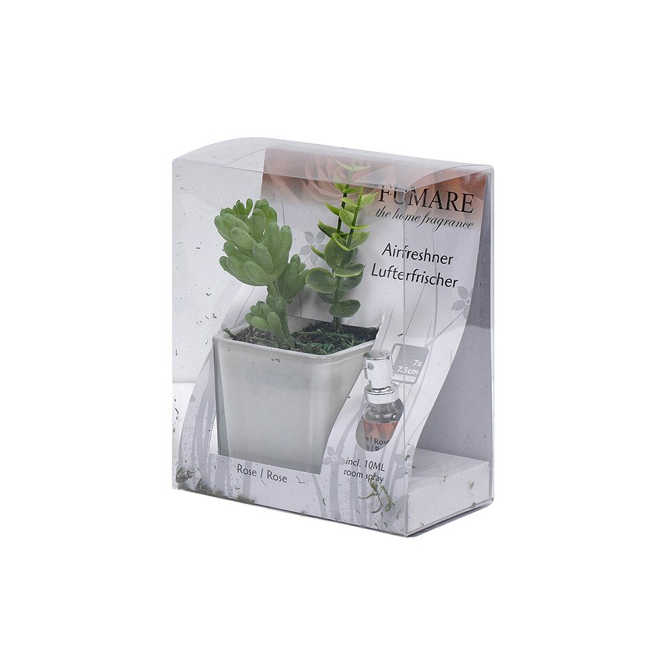 Set planta artificiala + odorizant, aroma Trandafiri