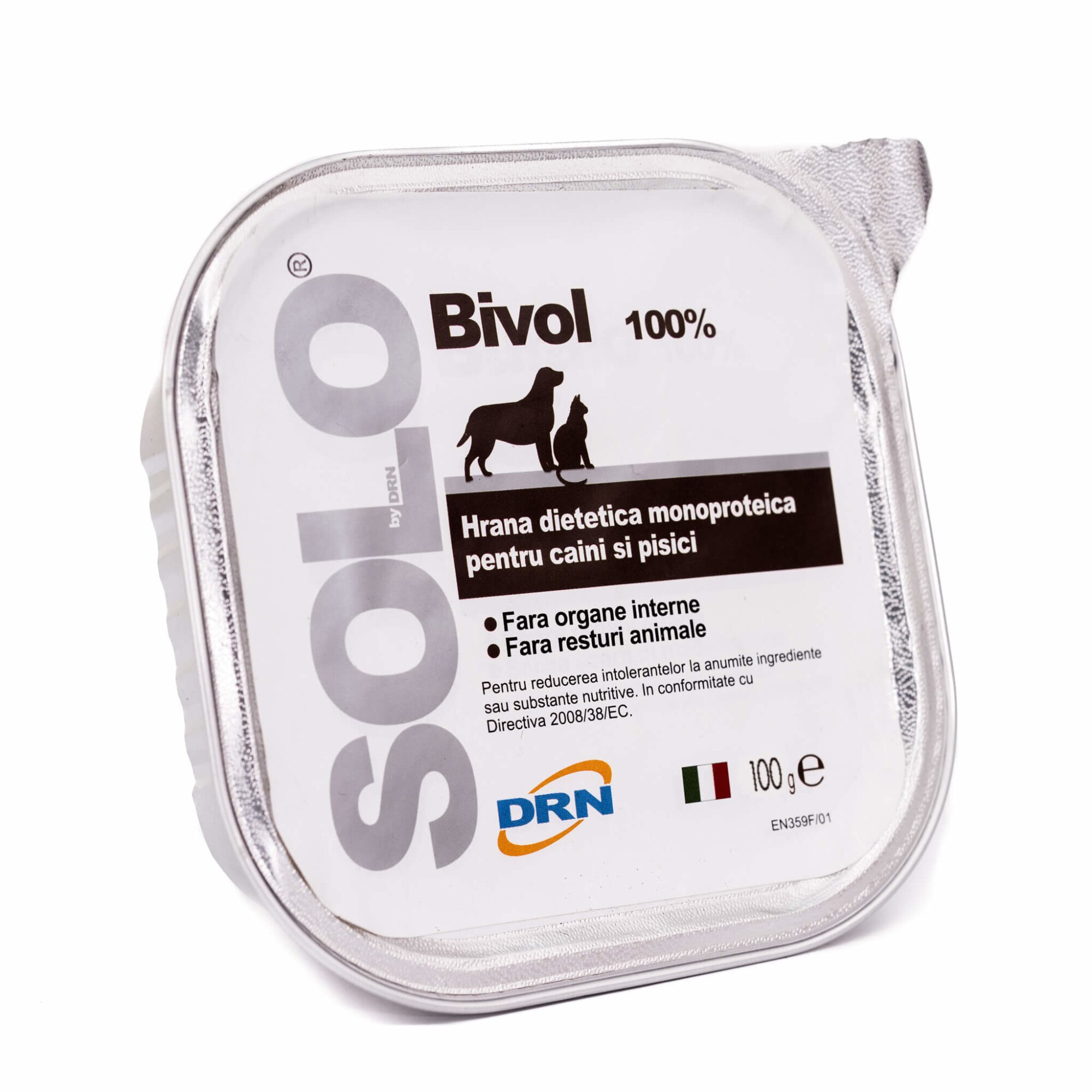 Hrana pentru caini, Solo, conserva monoproteica, carne de bivol 100 g