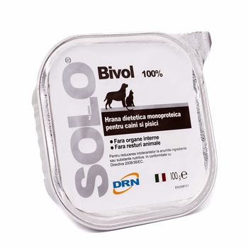 Hrana pentru caini, Solo, conserva monoproteica, carne de bivol 100 g Hrana pentru caini, Solo, conserva monoproteica, carne de bivol 100 g
