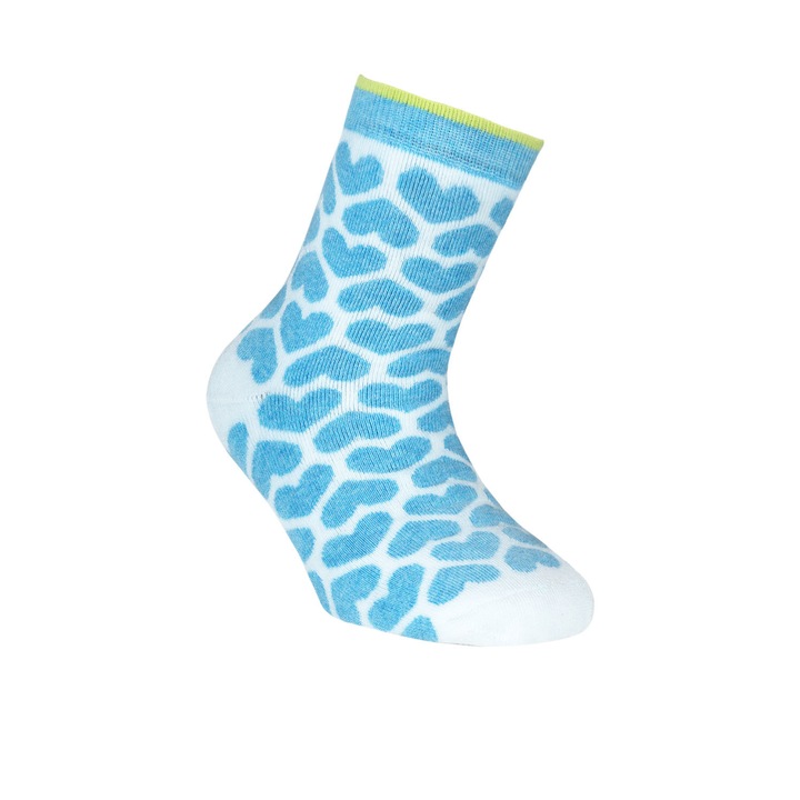 Sosete flausate din bumbac cu model inimioare, Conte Kids Sof-Tiki 247, Albastru