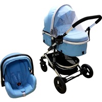 carucior nou nascuti 3 in 1 baby care pro 531  cadru aluminiu amortizoare roti din cauciuc plin ave landou scoica auto spatar reglabil 3 trepte plasa insecte albastru imagen 16_0_
0