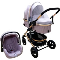 carucior nou nascuti 3 in 1 baby care pro 531  cadru aluminiu amortizoare roti din cauciuc plin ave landou scoica auto spatar reglabil 3 trepte plasa insecte gri imagen 31_0_
0