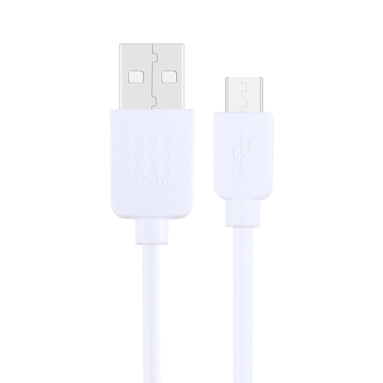 Cablu micro USB de incarcare si sincronizare date, Haweel, alb