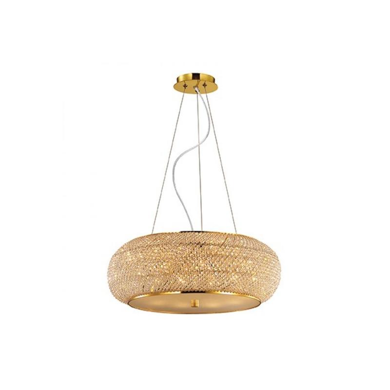 Lustra,Pasha SP14,IDEAL LUX,metal,cristal ,sticla,auriu