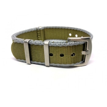 Curea ceas textil 22mm khaki margine gri NATO seat belt XL Curea ceas textil 22mm khaki margine gri NATO seat belt XL